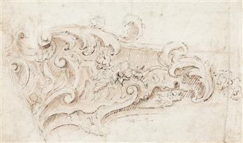FRENCH SCHOOL, EARLY 18TH CENTURY Group of 4 ornamental drawings.